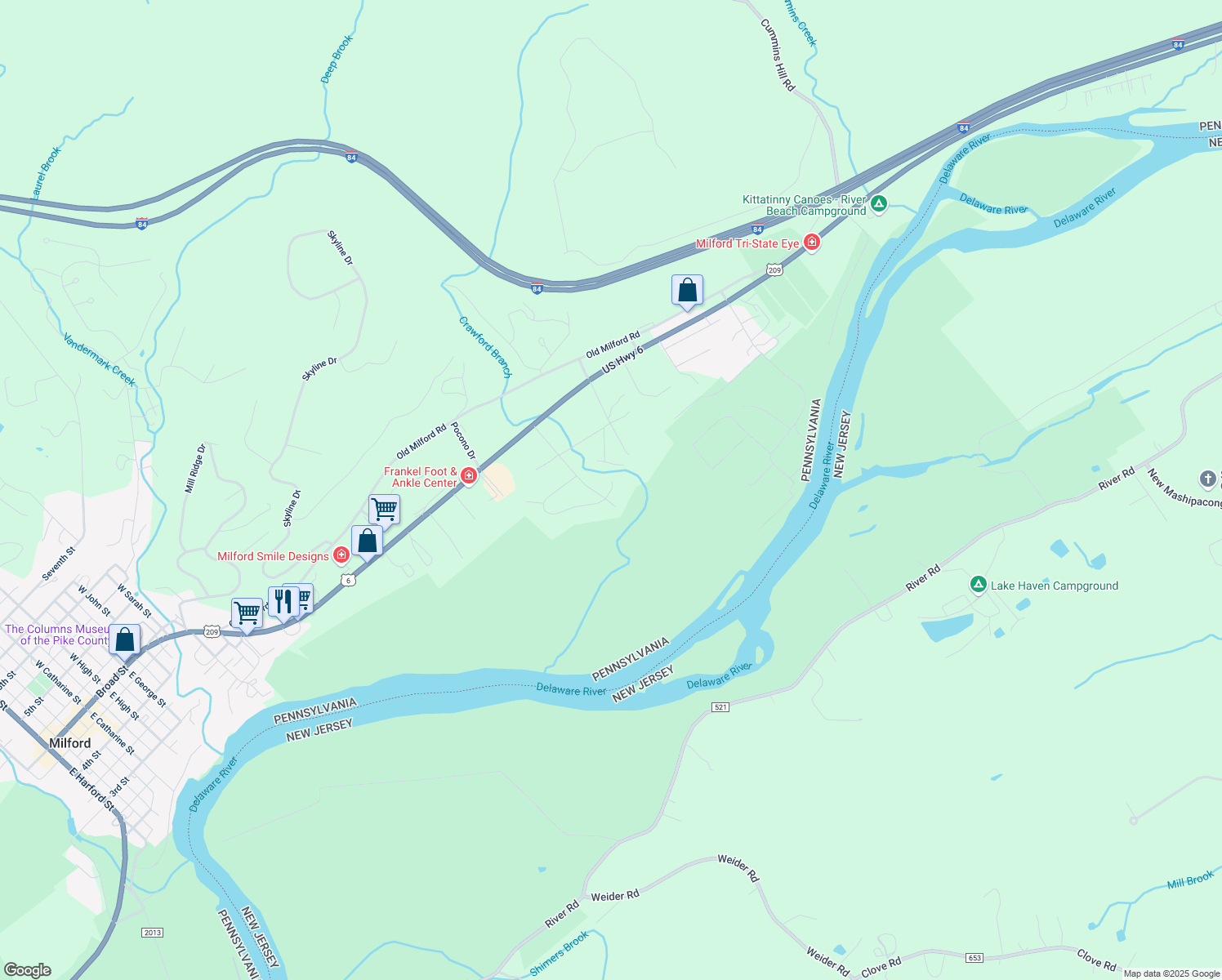 map of restaurants, bars, coffee shops, grocery stores, and more near 101 Gettysburg Cir in Milford