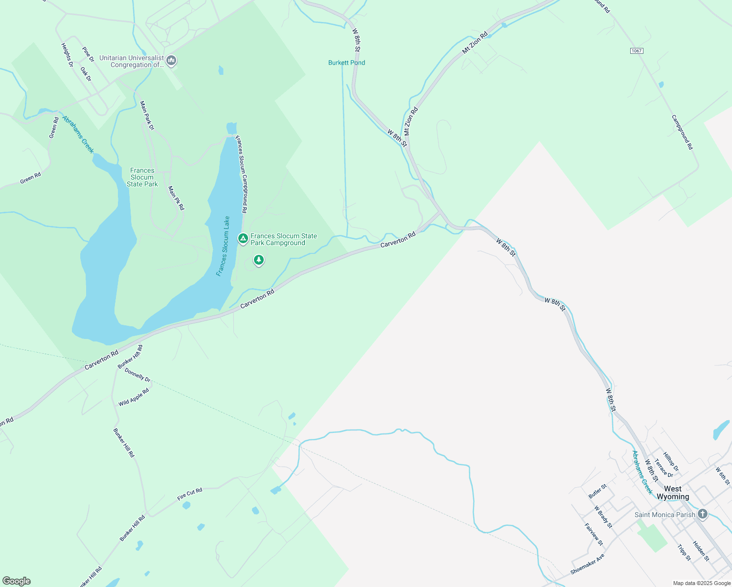 map of restaurants, bars, coffee shops, grocery stores, and more near Carverton Rd in Wyoming
