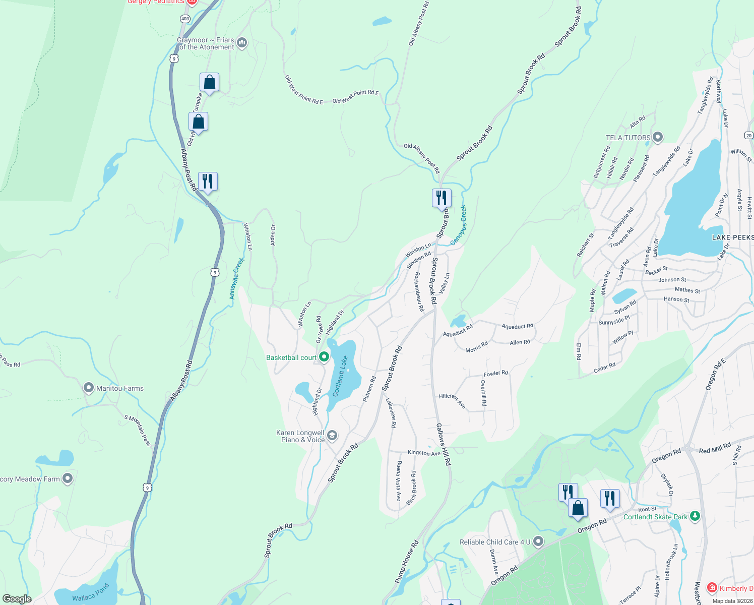 map of restaurants, bars, coffee shops, grocery stores, and more near 57 Steuben Road in Philipstown