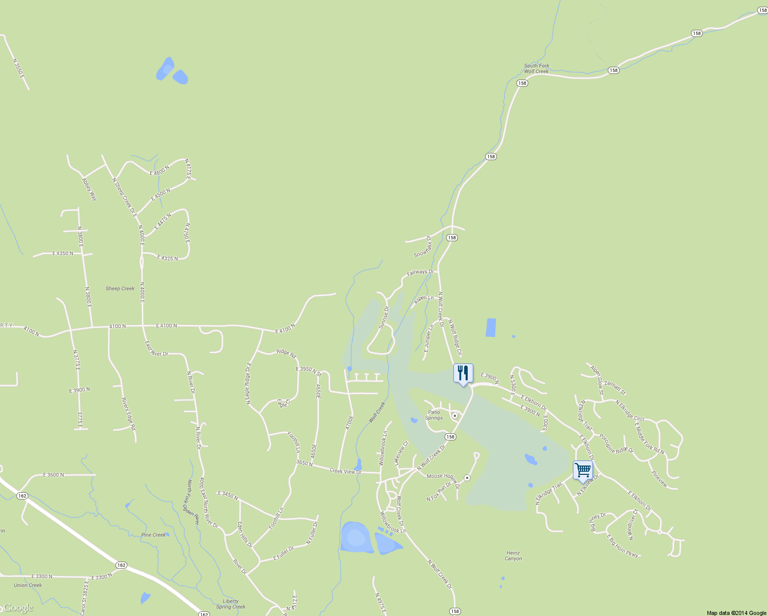 map of restaurants, bars, coffee shops, grocery stores, and more near 4220 Sunrise Drive in Eden