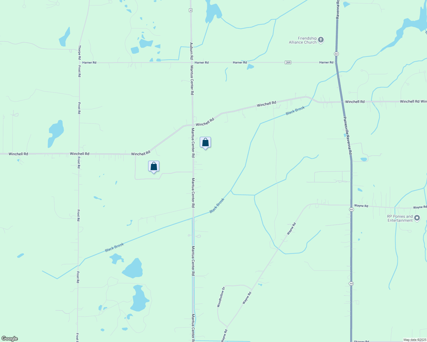 map of restaurants, bars, coffee shops, grocery stores, and more near 12620 Mantua Center Road in Mantua