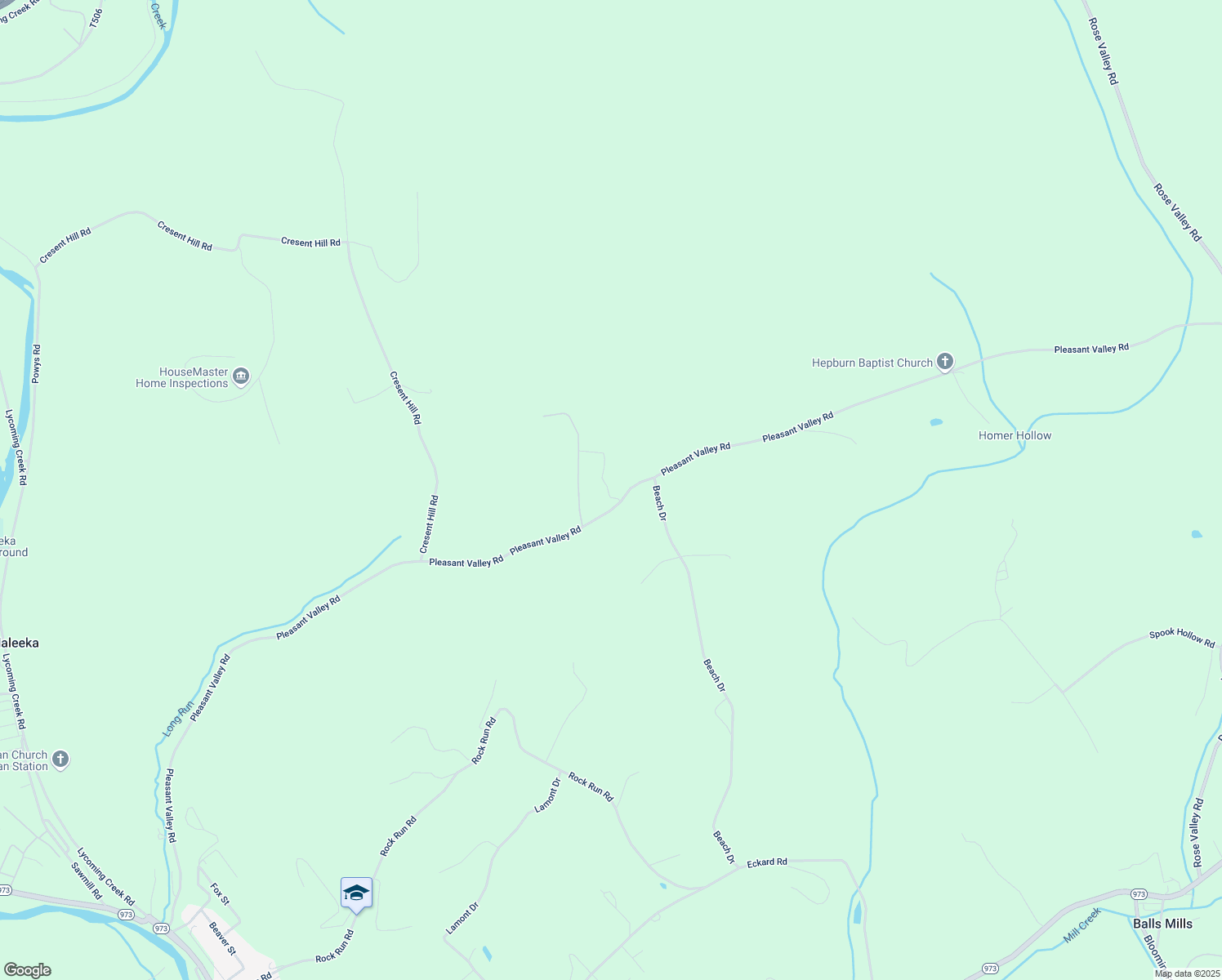 map of restaurants, bars, coffee shops, grocery stores, and more near 208 Schon Lane in Cogan Station