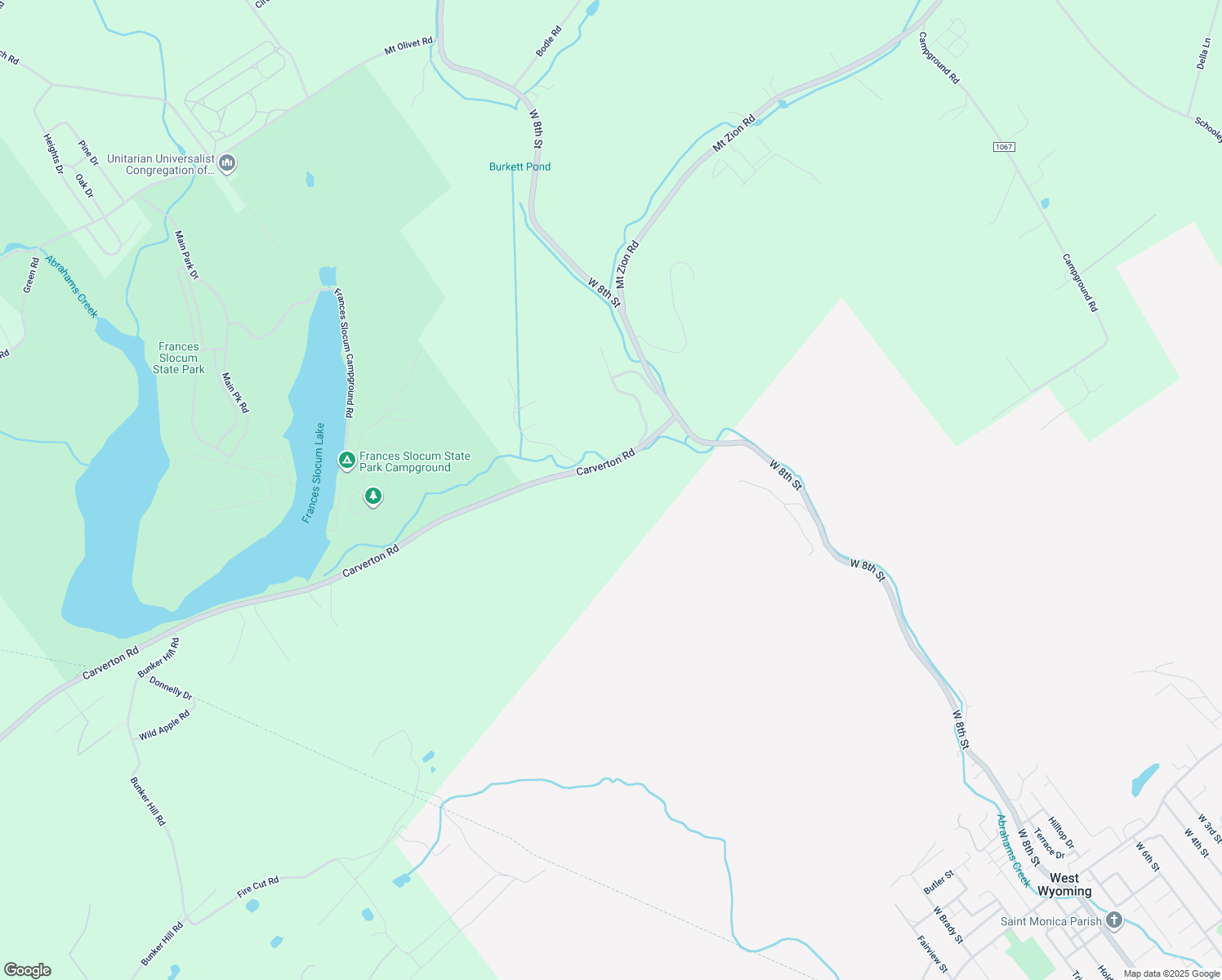 map of restaurants, bars, coffee shops, grocery stores, and more near Carverton Rd in Wyoming