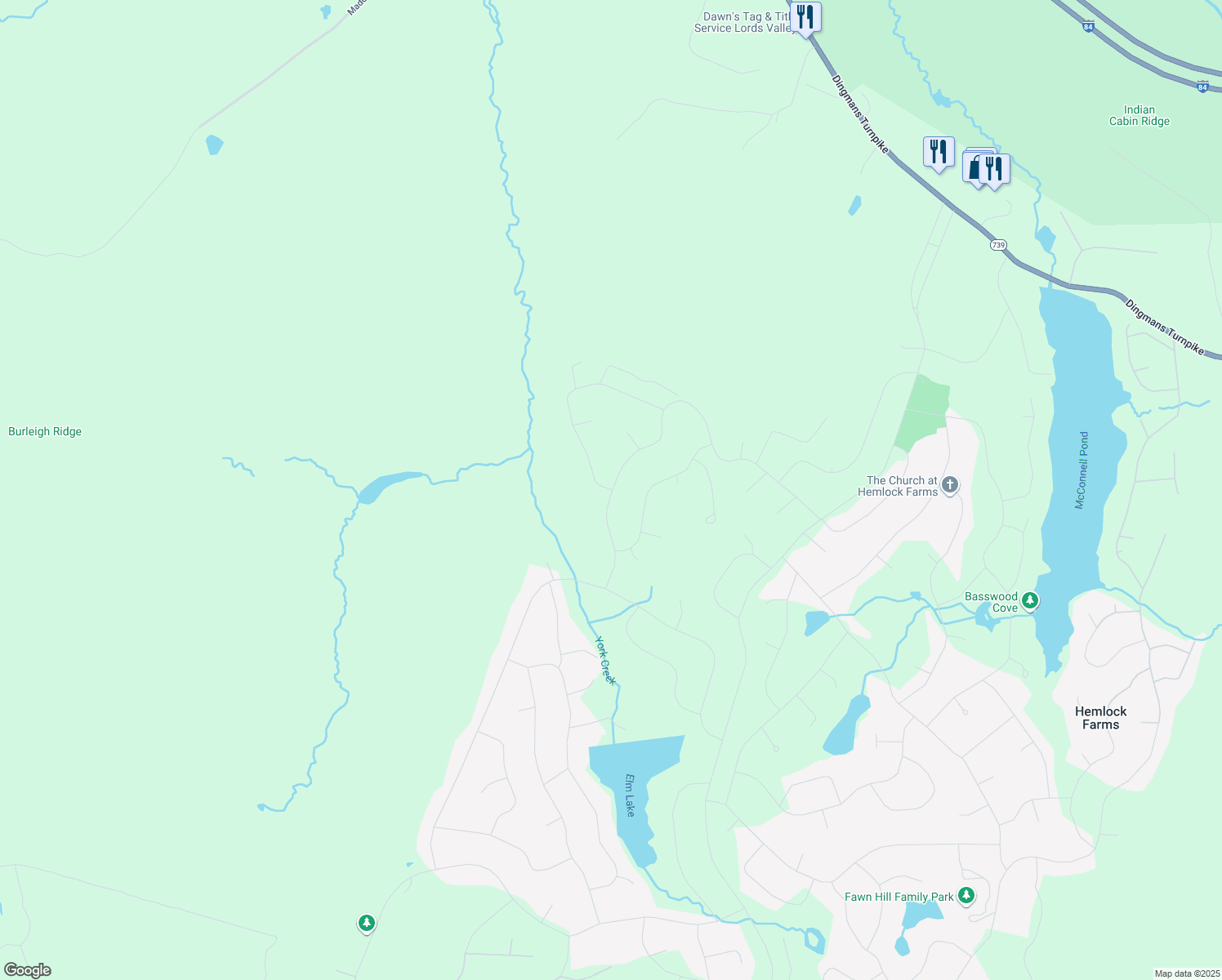 map of restaurants, bars, coffee shops, grocery stores, and more near 100 West End Drive in Hawley