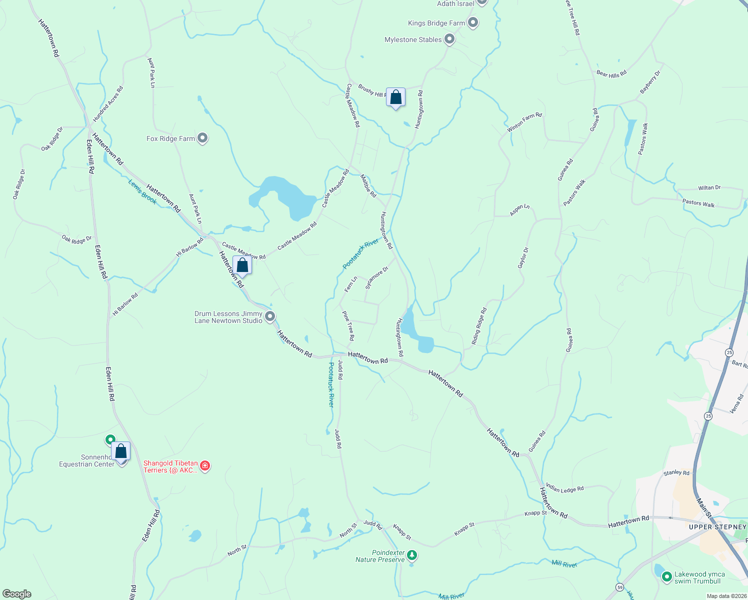 map of restaurants, bars, coffee shops, grocery stores, and more near 6 Fresh Meadow Road in Monroe