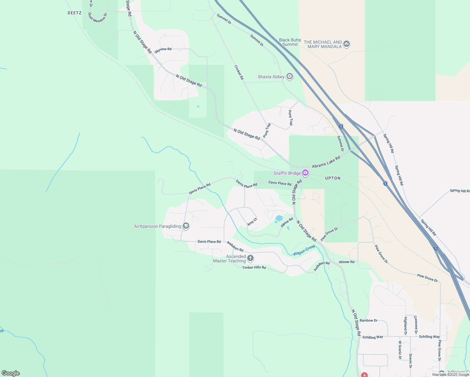map of restaurants, bars, coffee shops, grocery stores, and more near 930 Davis Place Road in Mount Shasta