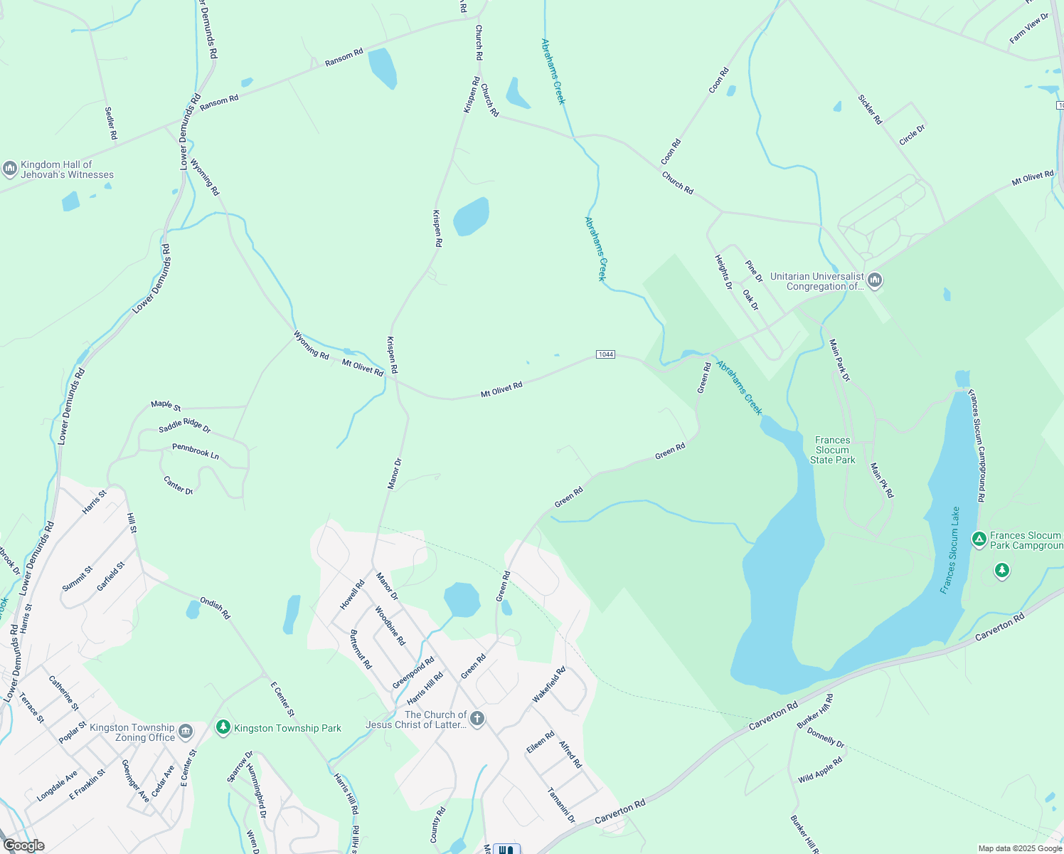 map of restaurants, bars, coffee shops, grocery stores, and more near Mount Olivet Road in Wyoming