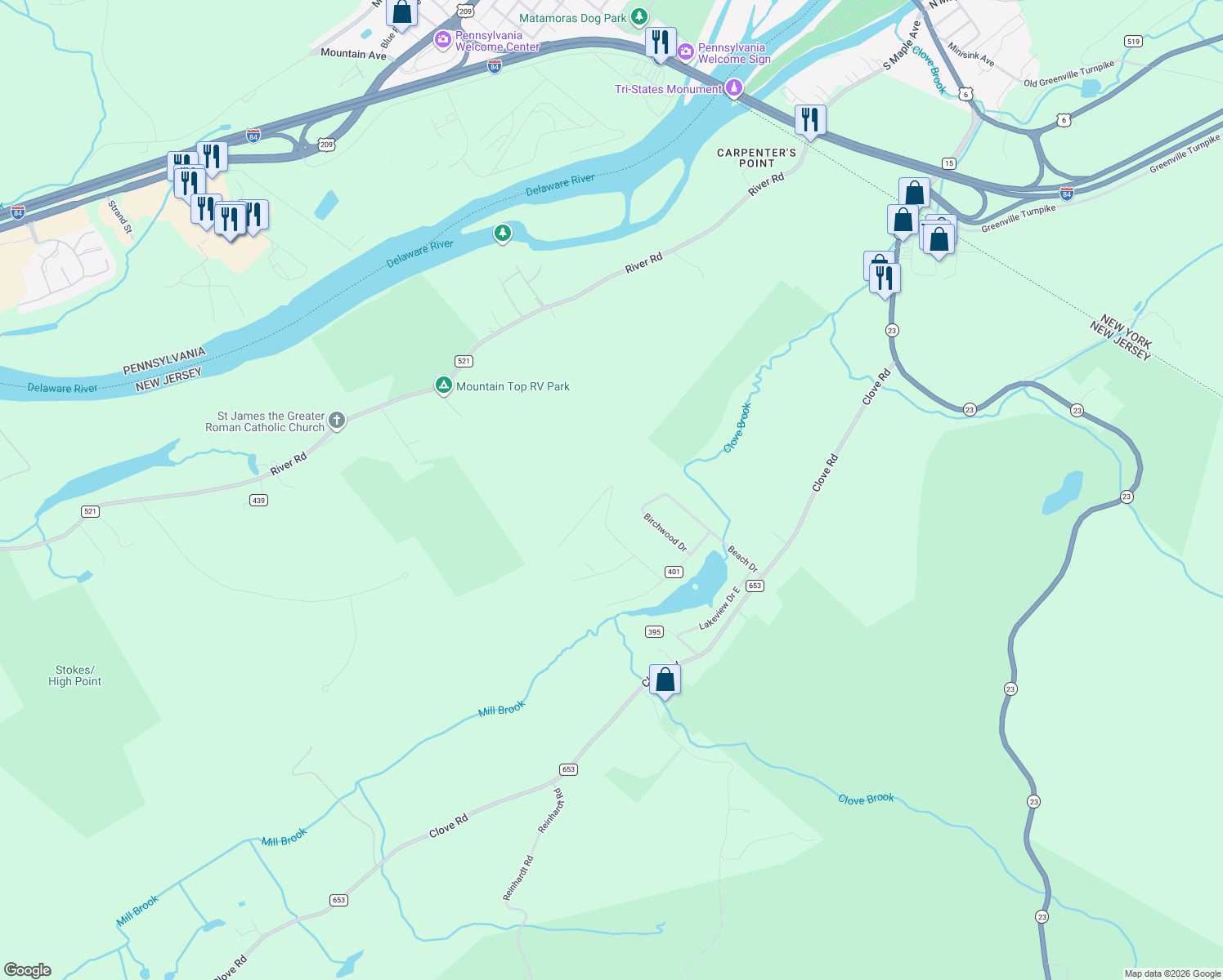 map of restaurants, bars, coffee shops, grocery stores, and more near 13 Curving Hill Drive in Montague