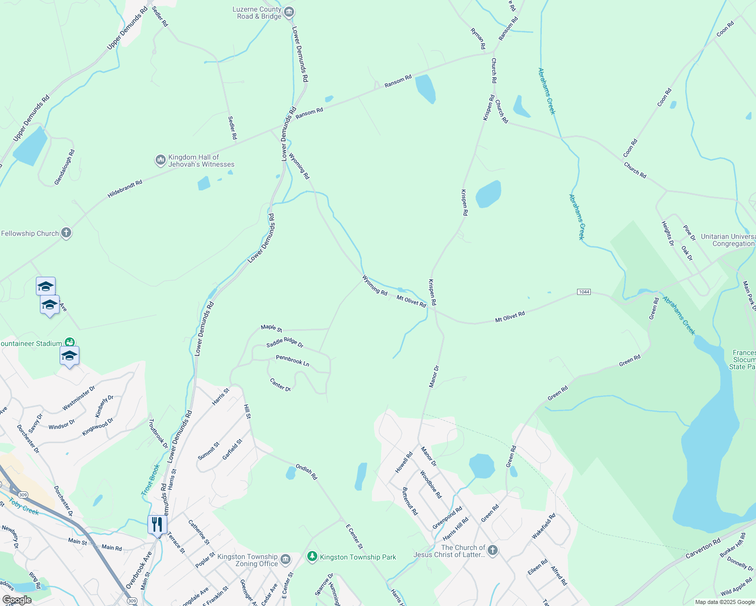 map of restaurants, bars, coffee shops, grocery stores, and more near 236 Wyoming Road in Wyoming
