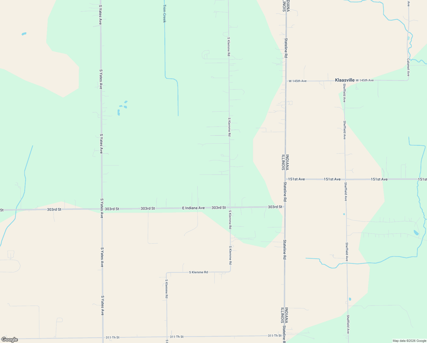 map of restaurants, bars, coffee shops, grocery stores, and more near 30048 South Klemme Road in Beecher