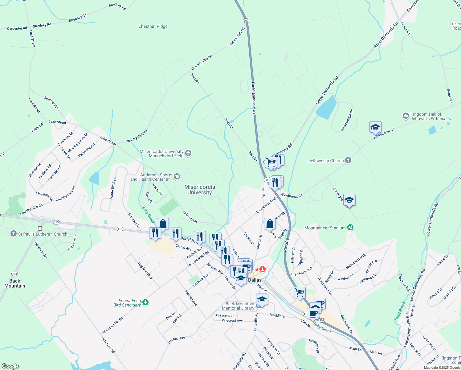 map of restaurants, bars, coffee shops, grocery stores, and more near 106 Midland Drive in Dallas