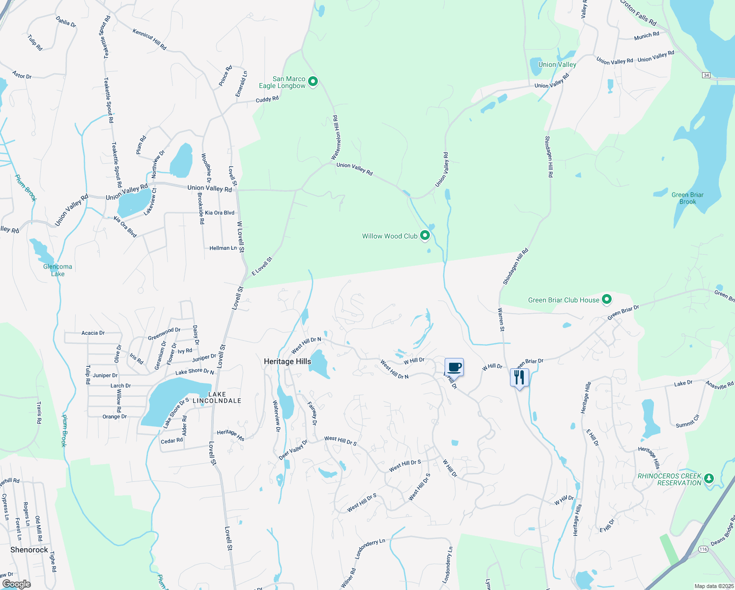 map of restaurants, bars, coffee shops, grocery stores, and more near 840 Heritage Hills in Westchester County