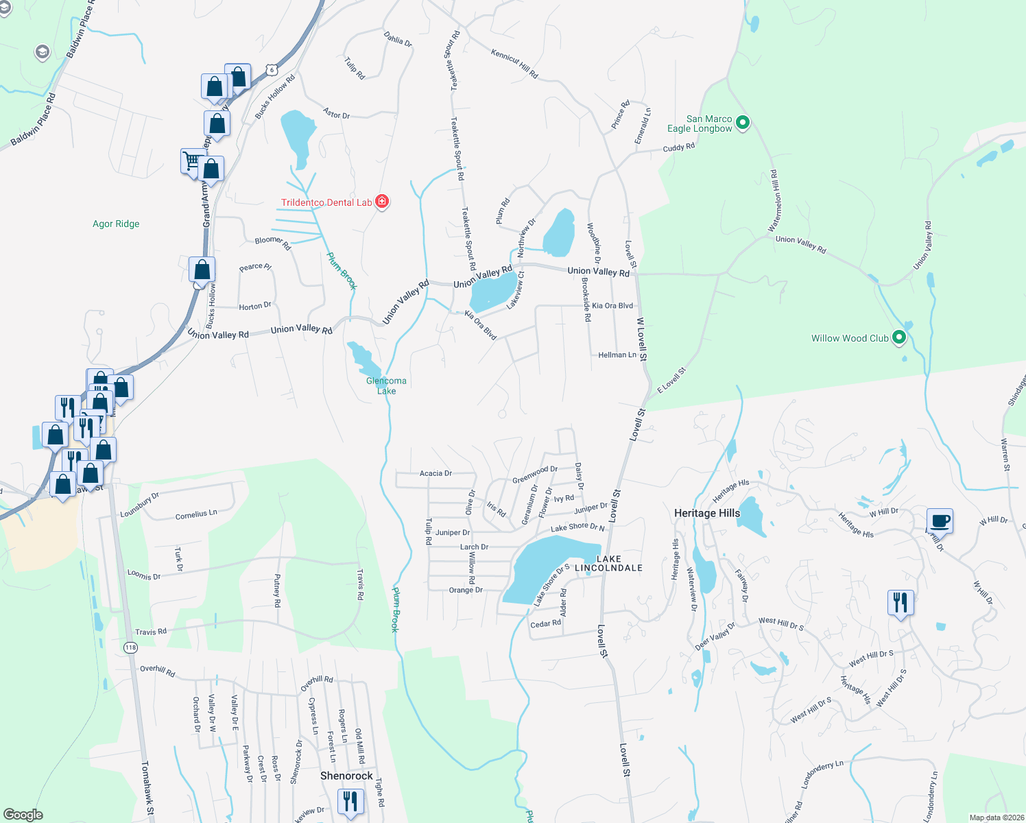 map of restaurants, bars, coffee shops, grocery stores, and more near 22 Summit Cir Dr in Mahopac