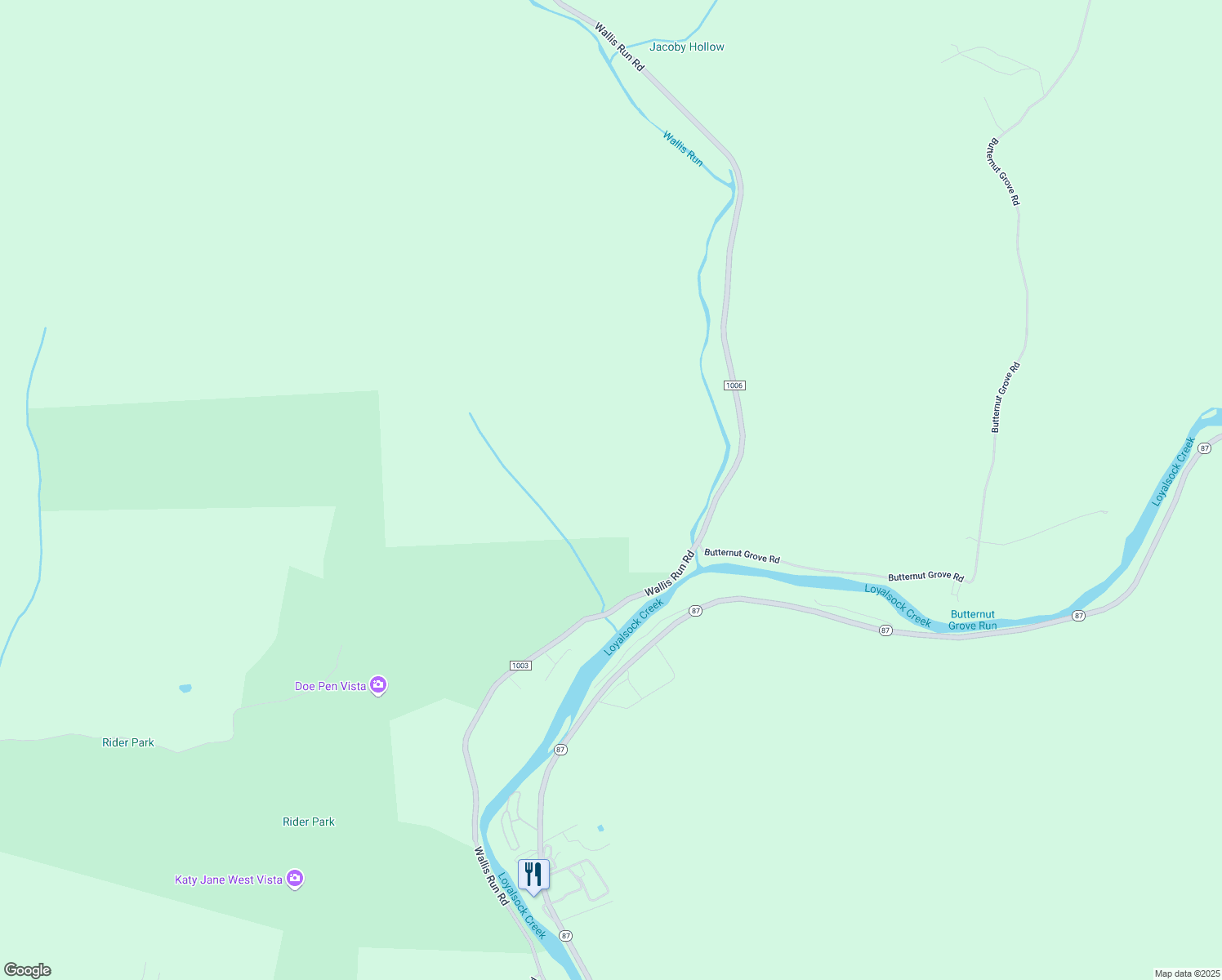 map of restaurants, bars, coffee shops, grocery stores, and more near 2000-2030 Wallis Run Road in Montoursville