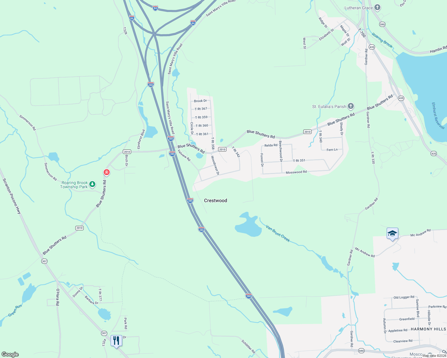 map of restaurants, bars, coffee shops, grocery stores, and more near 113 Wilcrest Rd in Moscow