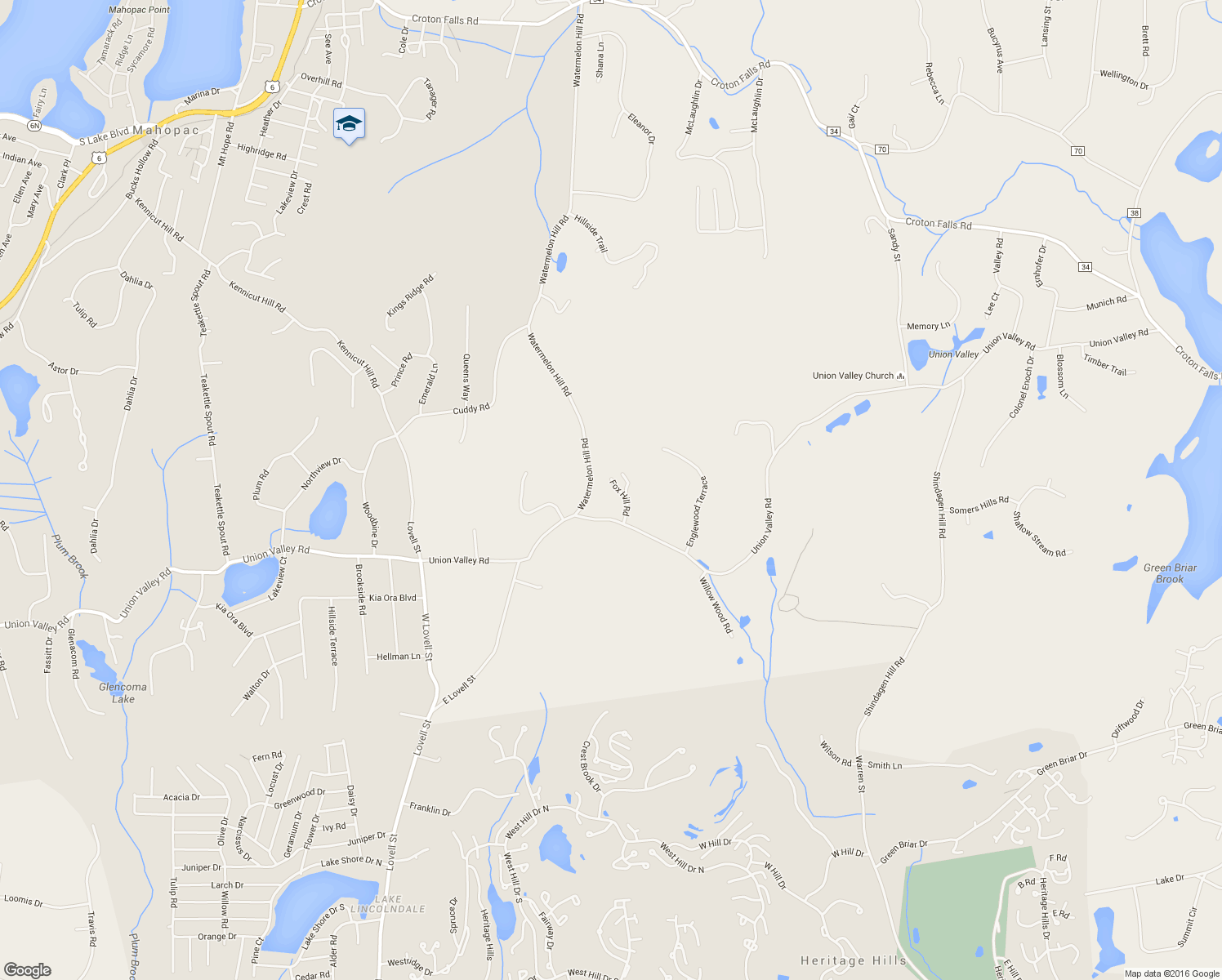 map of restaurants, bars, coffee shops, grocery stores, and more near 9 Fox Hill Road in Mahopac
