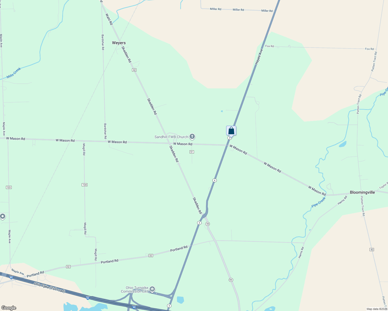 map of restaurants, bars, coffee shops, grocery stores, and more near 8002 Stacey Rd in Sandusky