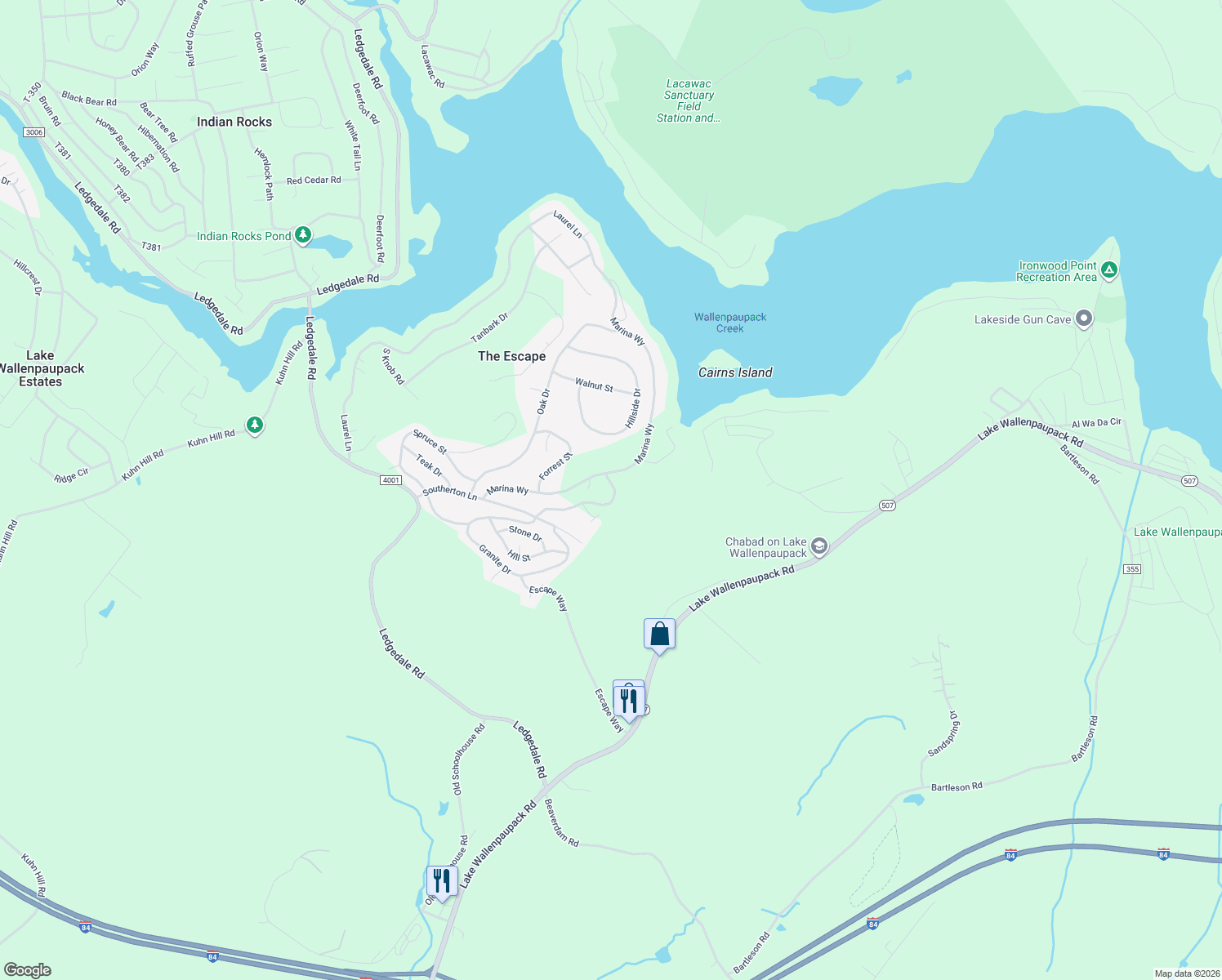 map of restaurants, bars, coffee shops, grocery stores, and more near 136 Granite Dr in Greentown