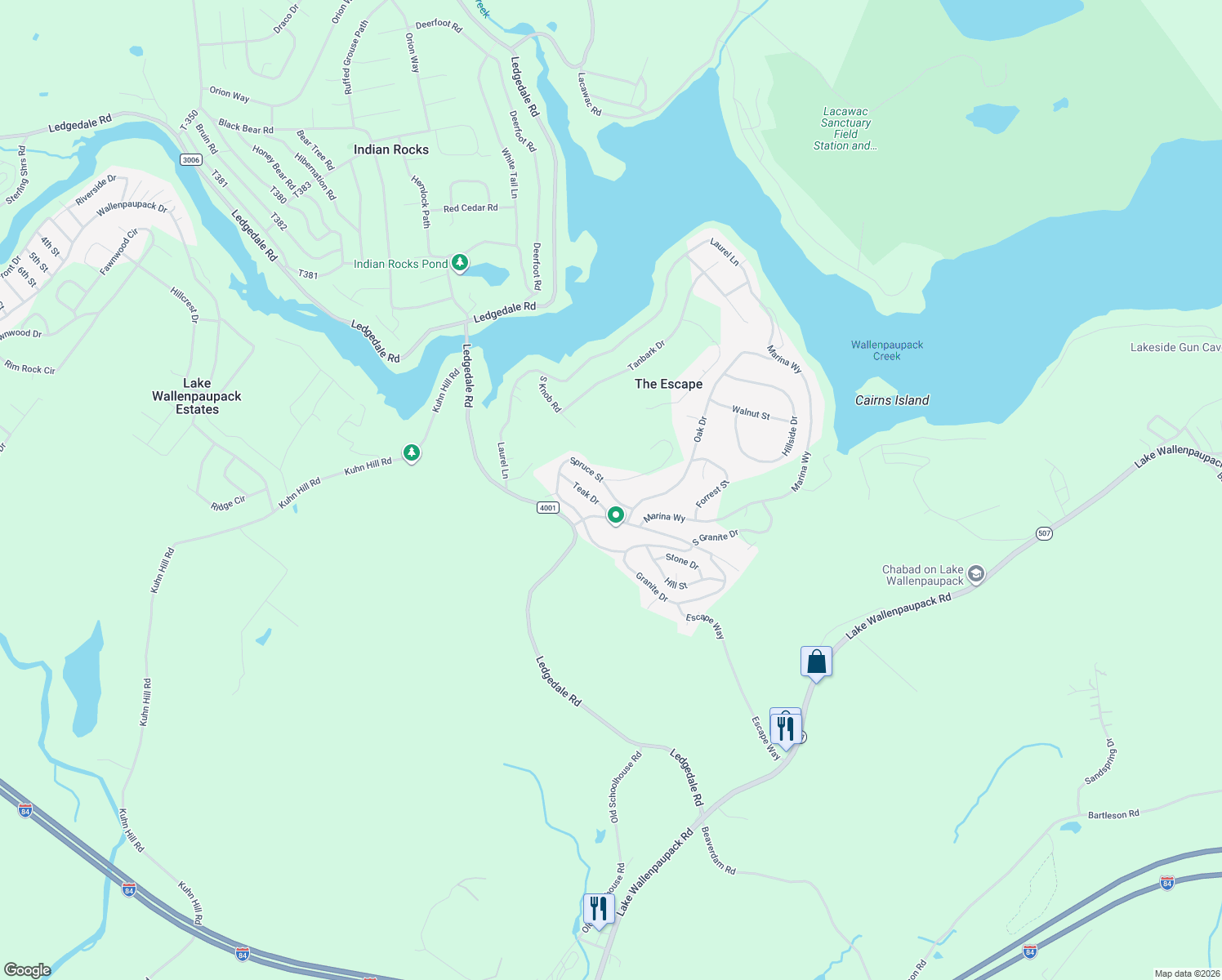 map of restaurants, bars, coffee shops, grocery stores, and more near 649-685 Hilltop Circle in Greentown