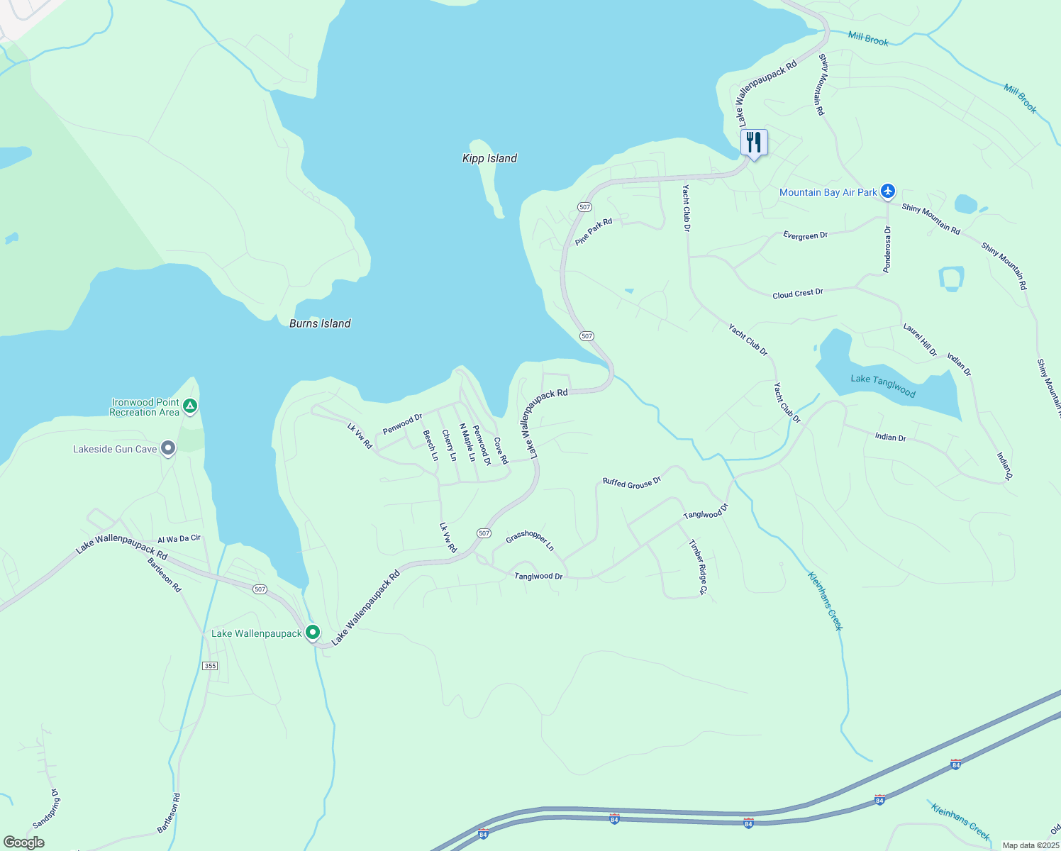 map of restaurants, bars, coffee shops, grocery stores, and more near 101-199 Hidden Lane in Greentown