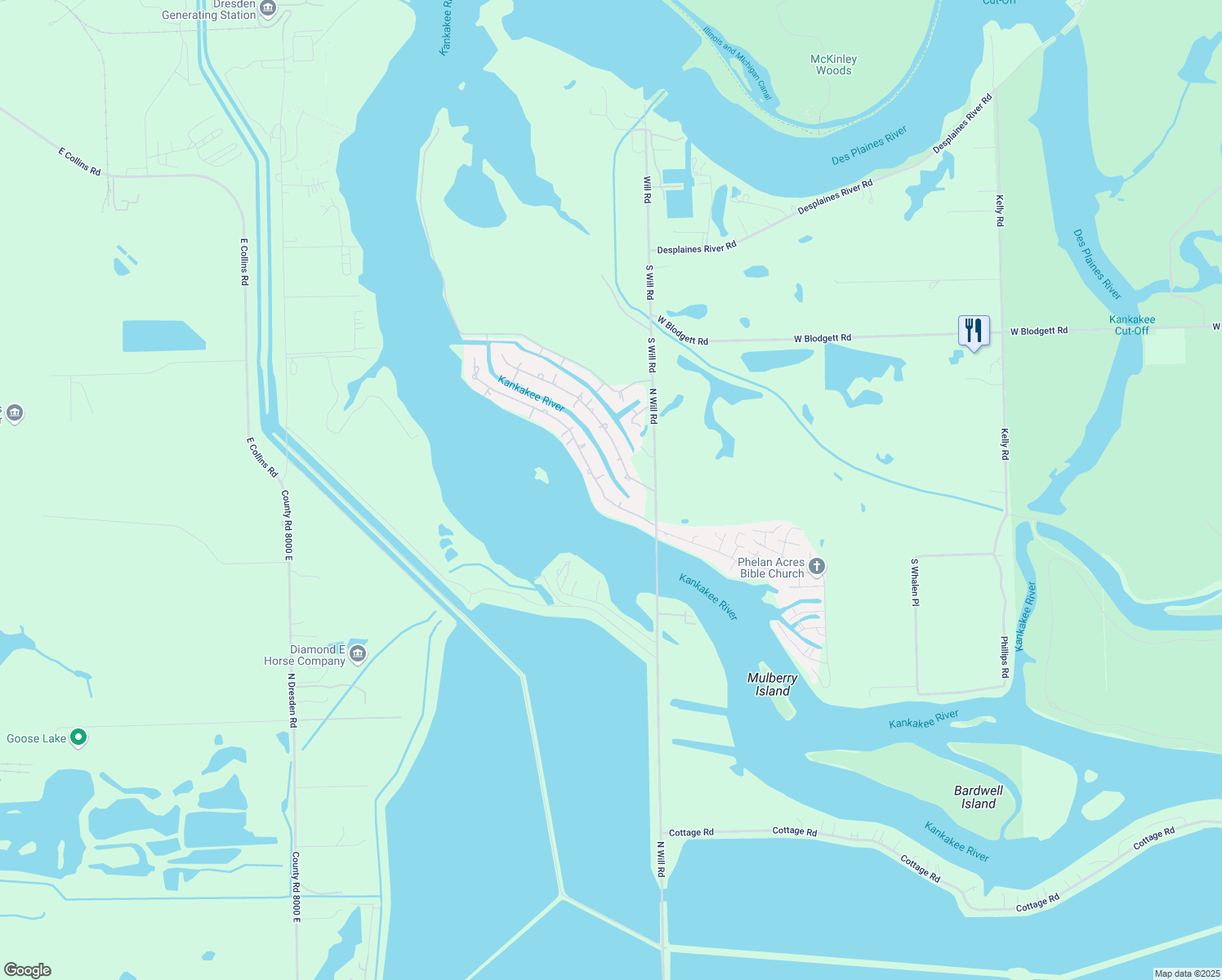 map of restaurants, bars, coffee shops, grocery stores, and more near 8870 East Mallard Lane in Wilmington