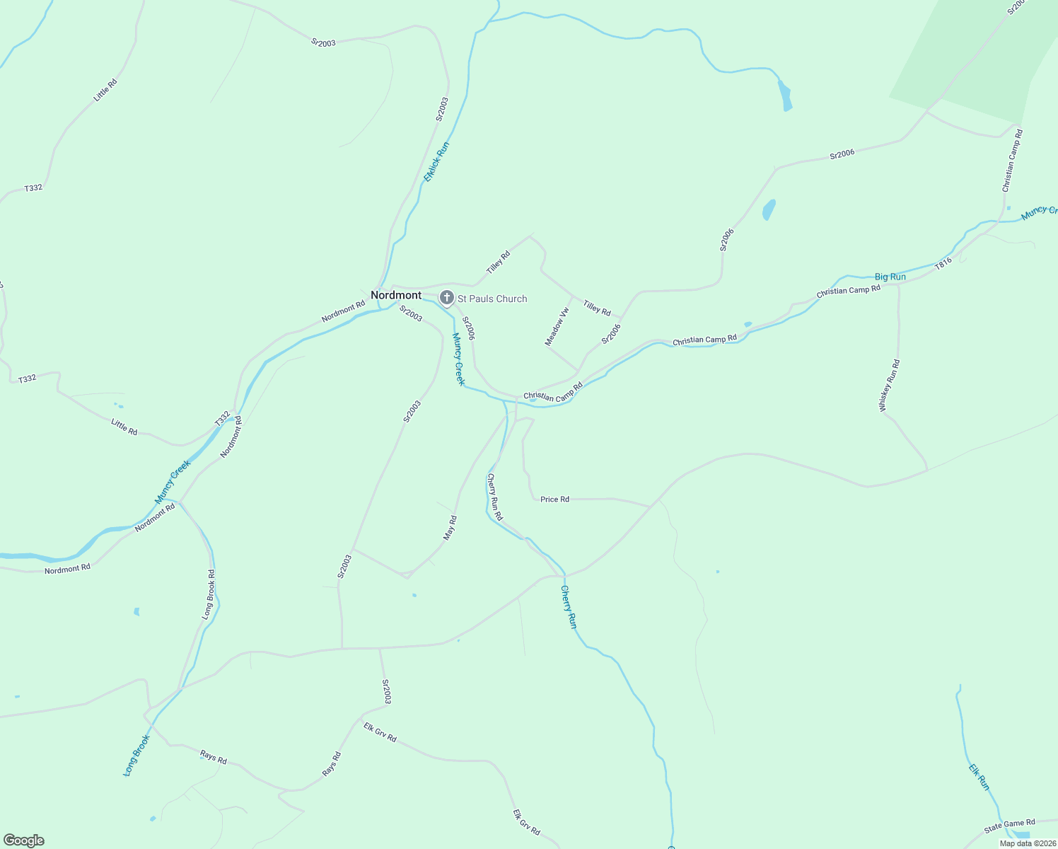 map of restaurants, bars, coffee shops, grocery stores, and more near Price Road in Dushore