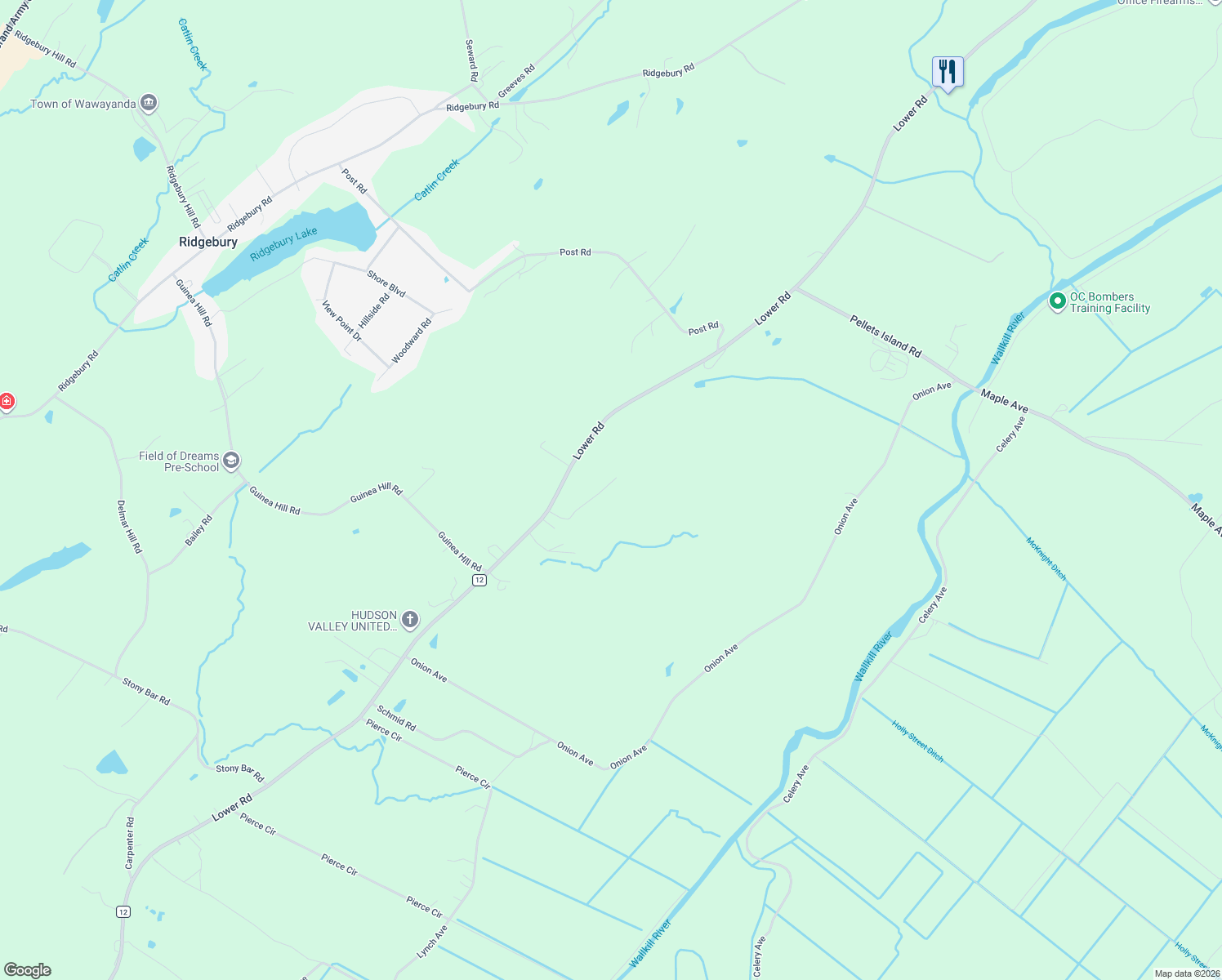 map of restaurants, bars, coffee shops, grocery stores, and more near 1142 County Road 12 in New Hampton