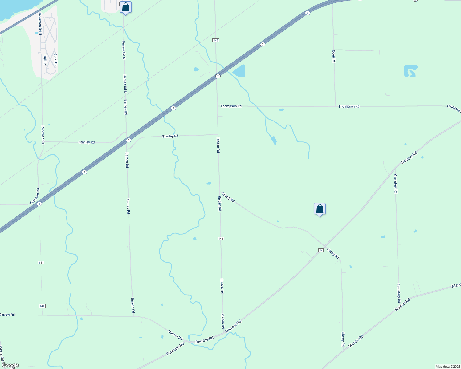map of restaurants, bars, coffee shops, grocery stores, and more near 7410 Risden Road in Vermilion