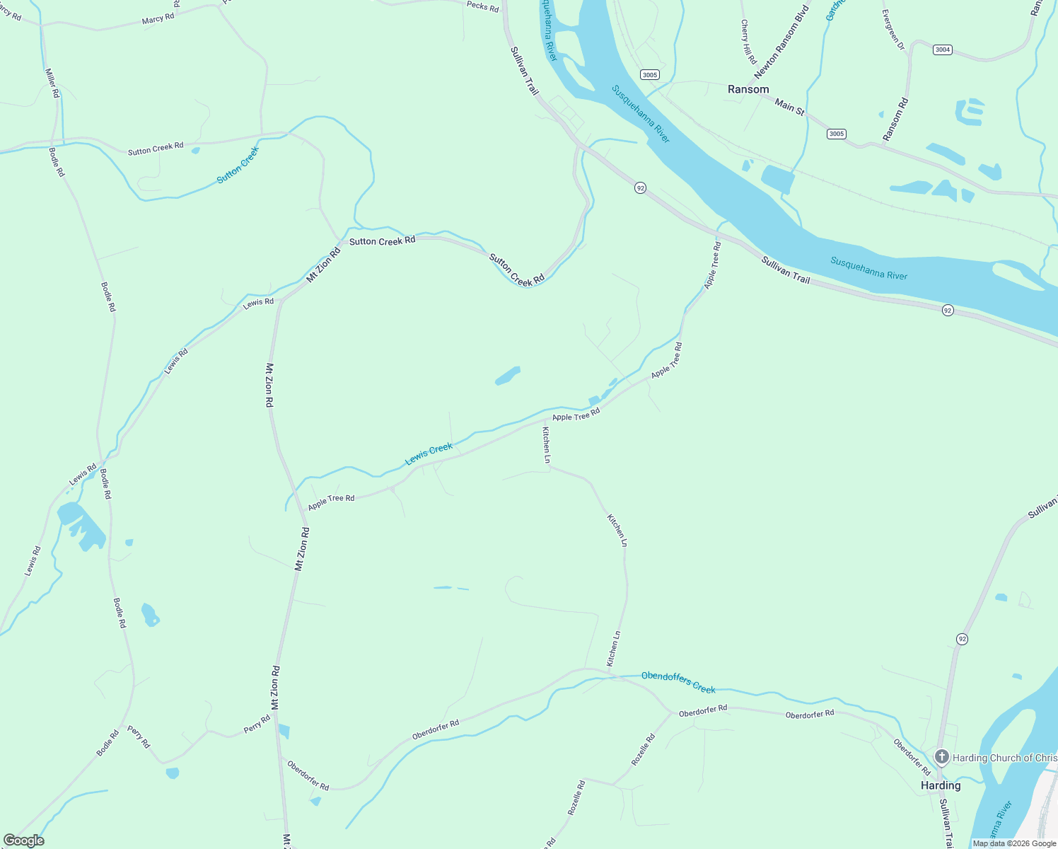 map of restaurants, bars, coffee shops, grocery stores, and more near Apple Tree Road in Pittston