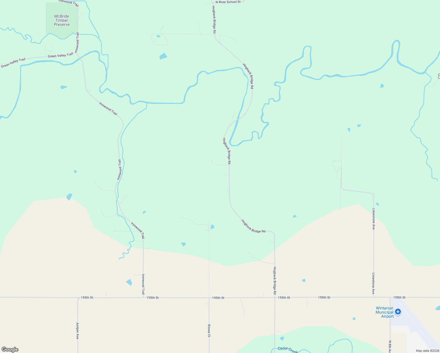 map of restaurants, bars, coffee shops, grocery stores, and more near 1867 Hogback Bridge Road in Winterset