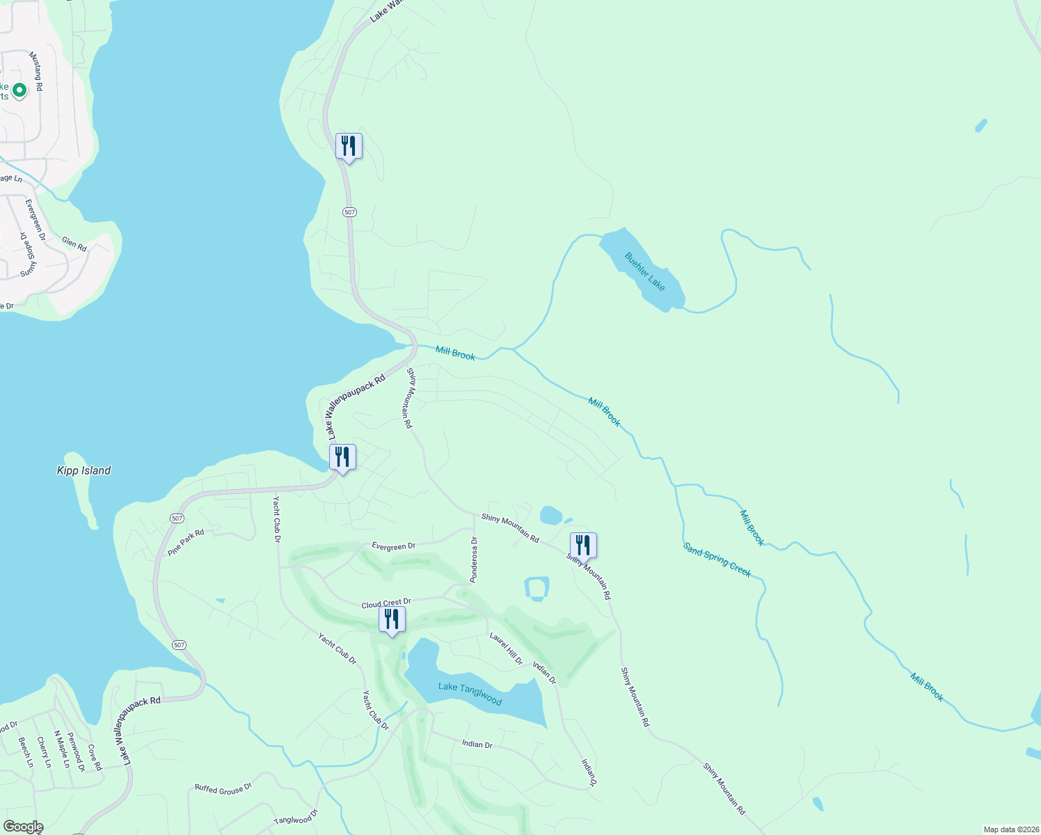 map of restaurants, bars, coffee shops, grocery stores, and more near Laurel Trail in Greentown