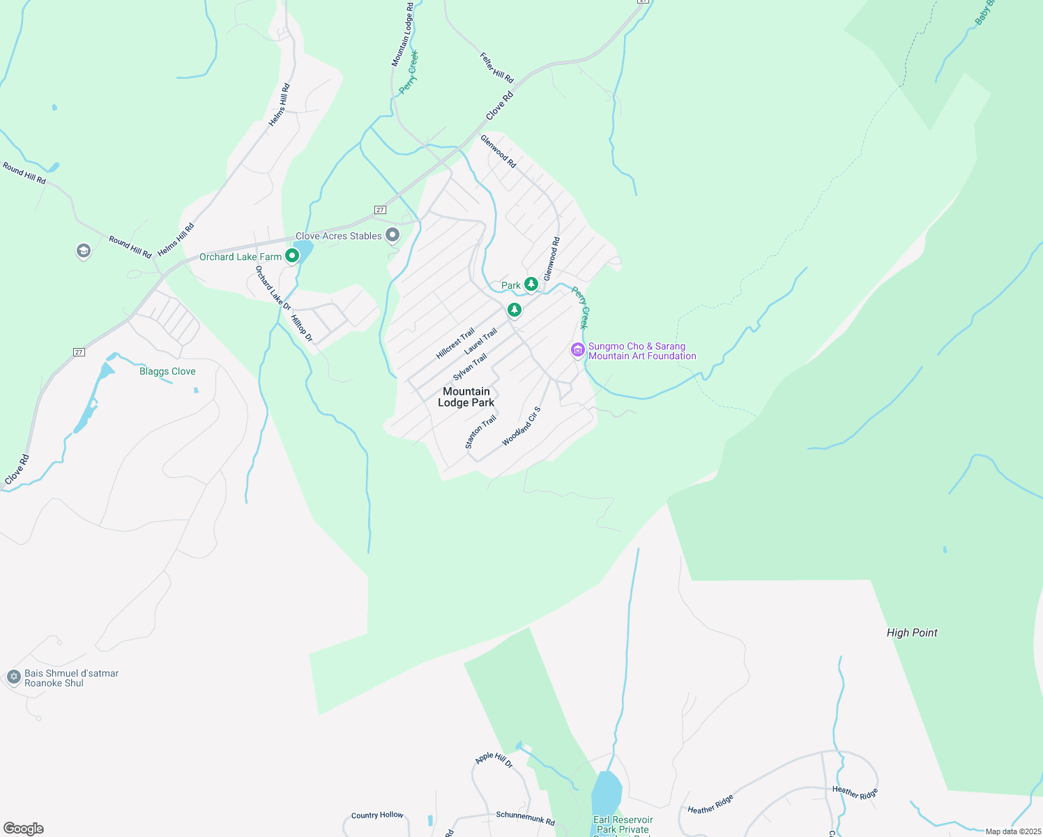 map of restaurants, bars, coffee shops, grocery stores, and more near 25 Woodland Circle South in Monroe