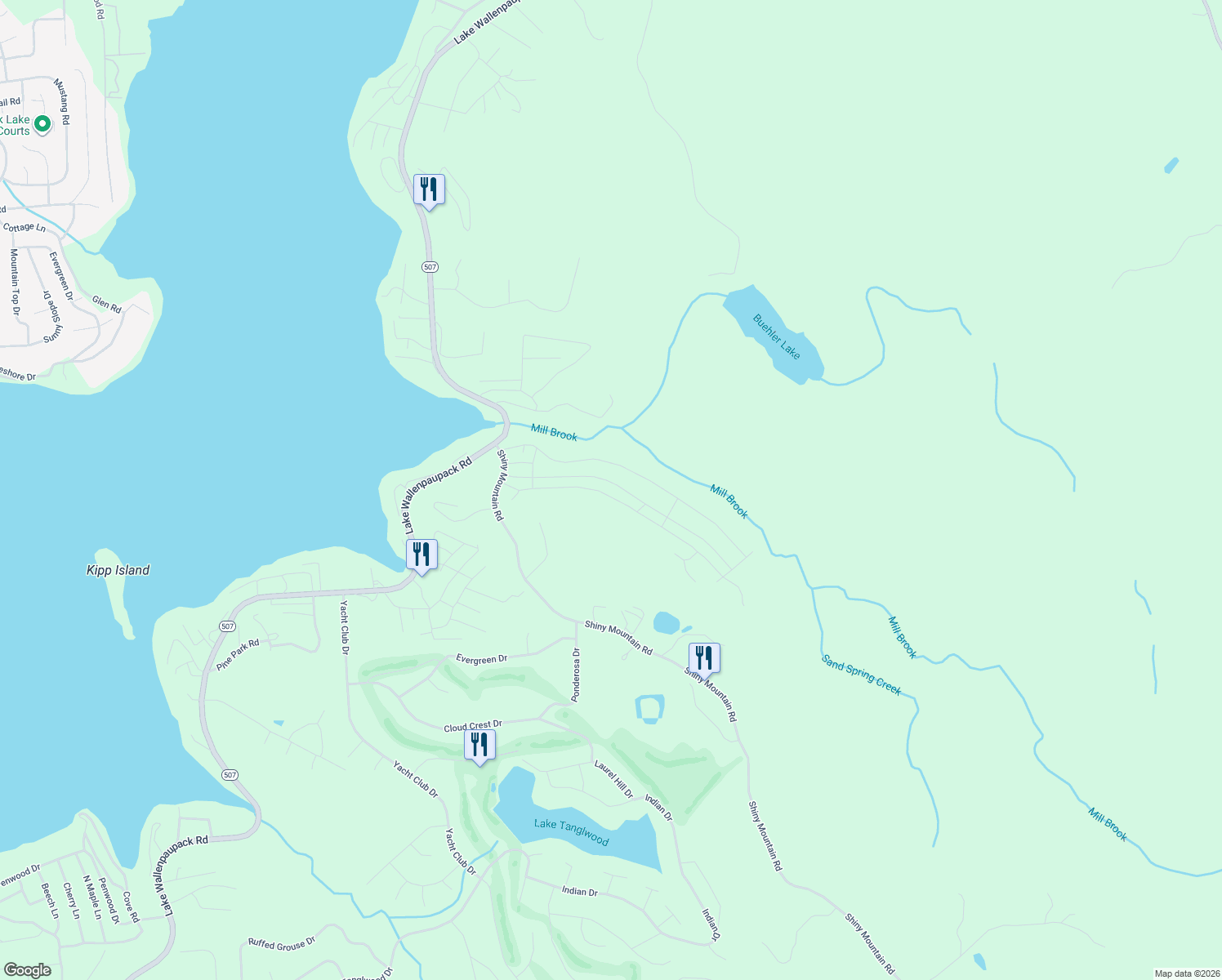 map of restaurants, bars, coffee shops, grocery stores, and more near Laurel Trail in Greentown