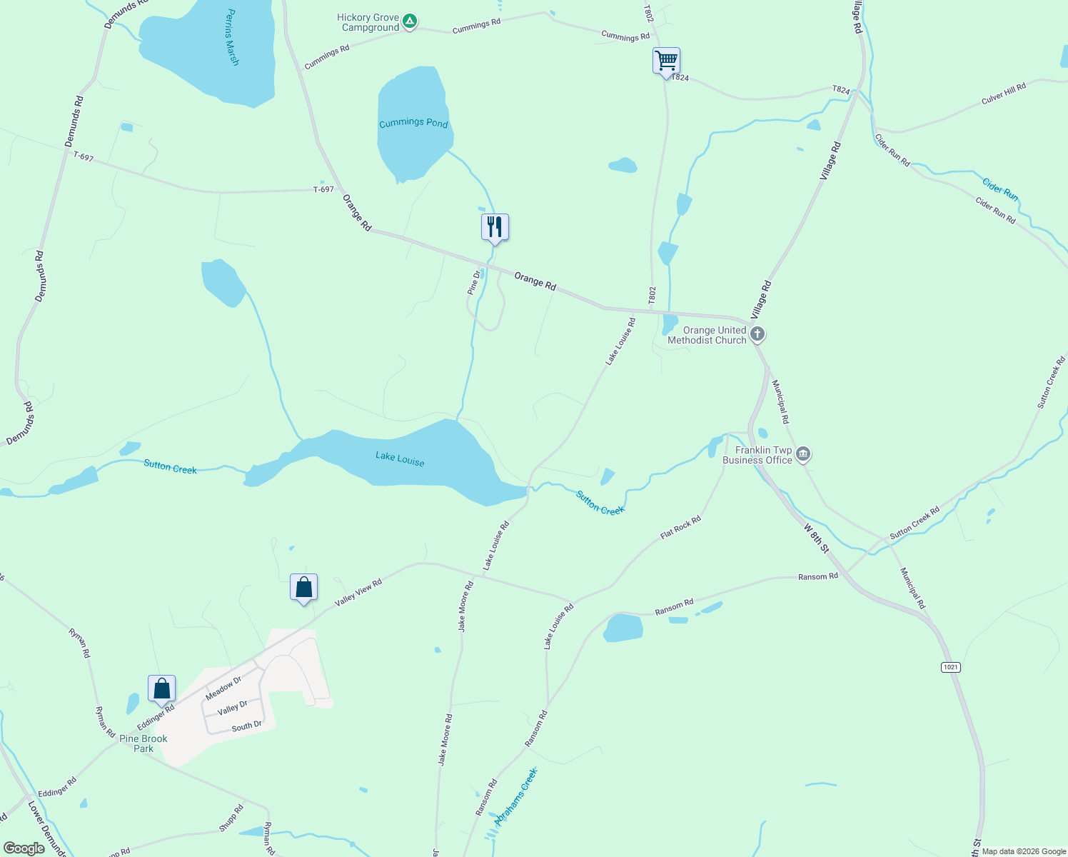 map of restaurants, bars, coffee shops, grocery stores, and more near Franklin Boulevard in Dallas