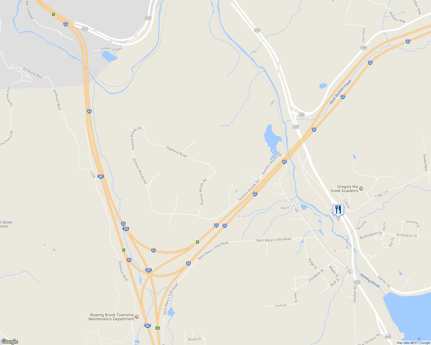 map of restaurants, bars, coffee shops, grocery stores, and more near Summit Woods Road in Moscow