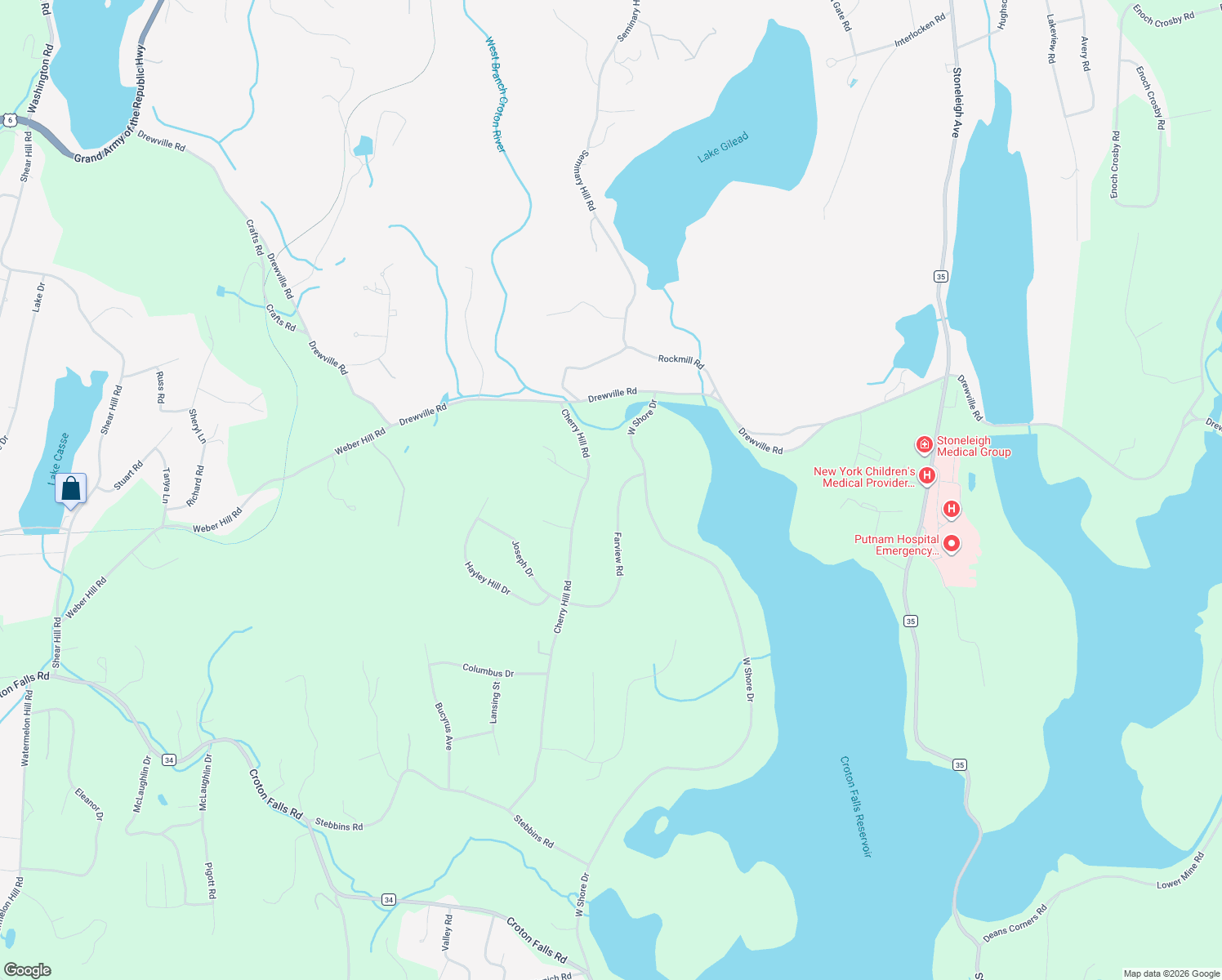 map of restaurants, bars, coffee shops, grocery stores, and more near 93 Farview Road in Carmel Hamlet