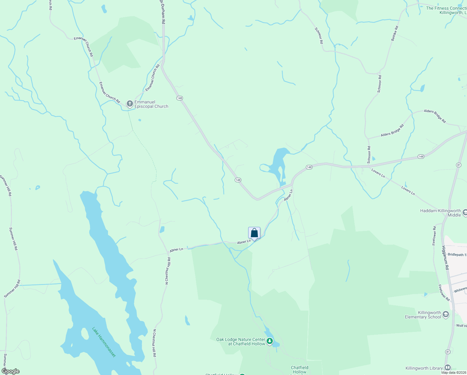 map of restaurants, bars, coffee shops, grocery stores, and more near 402 Connecticut 148 in Killingworth