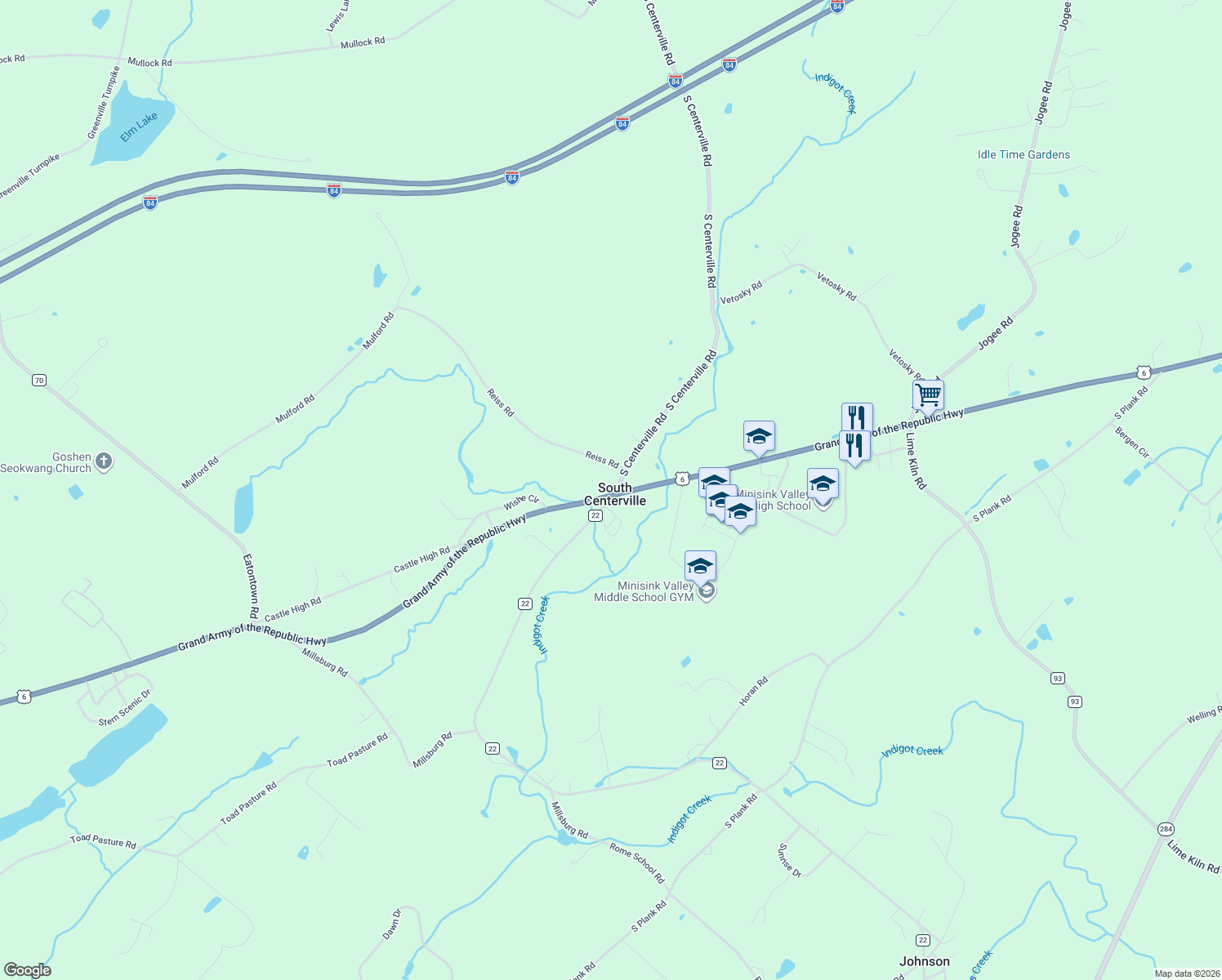 map of restaurants, bars, coffee shops, grocery stores, and more near 2233 U.S. 6 in Middletown