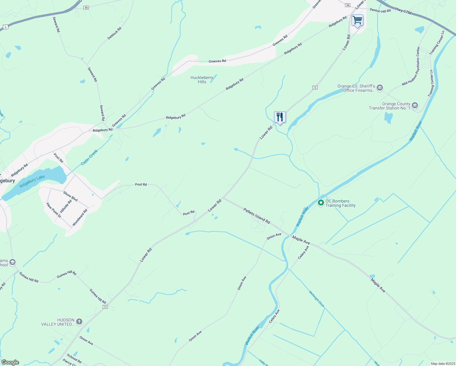map of restaurants, bars, coffee shops, grocery stores, and more near 14 Smith Hill Lane in New Hampton
