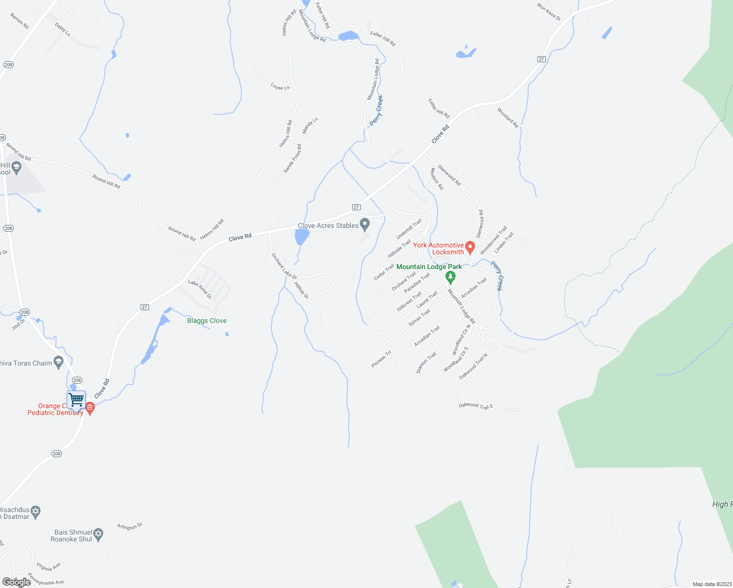 map of restaurants, bars, coffee shops, grocery stores, and more near 47 Cedar Trail in Monroe