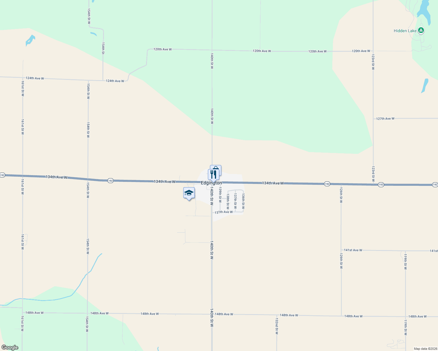 map of restaurants, bars, coffee shops, grocery stores, and more near 13917 134th Avenue West in Taylor Ridge