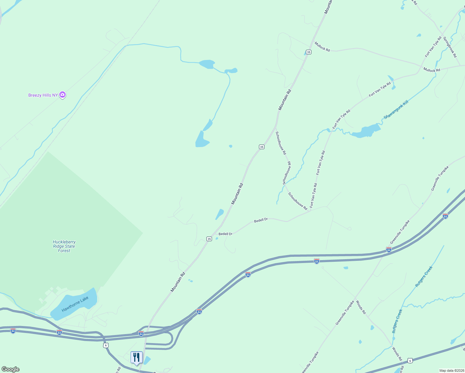 map of restaurants, bars, coffee shops, grocery stores, and more near 963 Mountain Road in Port Jervis