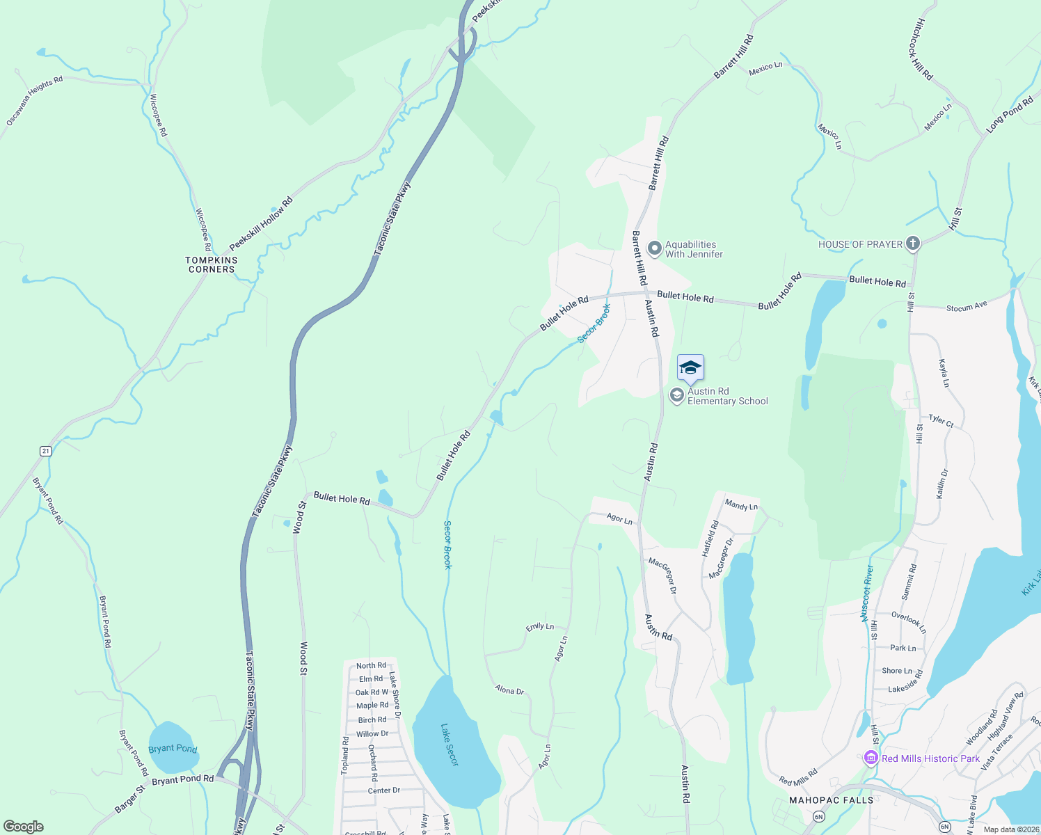 map of restaurants, bars, coffee shops, grocery stores, and more near 29 Country Knolls Lane in Mahopac