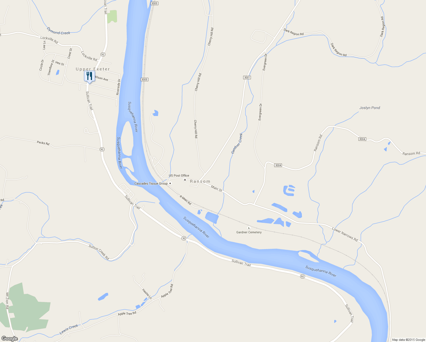 map of restaurants, bars, coffee shops, grocery stores, and more near 2375 Newton Ransom Blvd in Clarks Summit