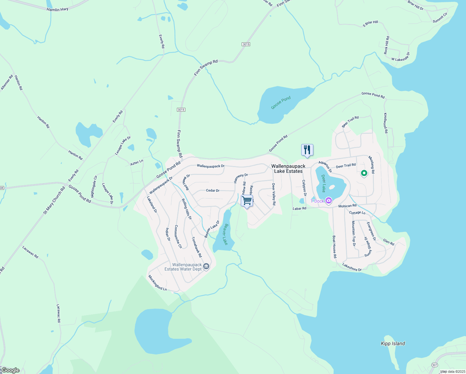 map of restaurants, bars, coffee shops, grocery stores, and more near 115 Harmony Drive in Hawley