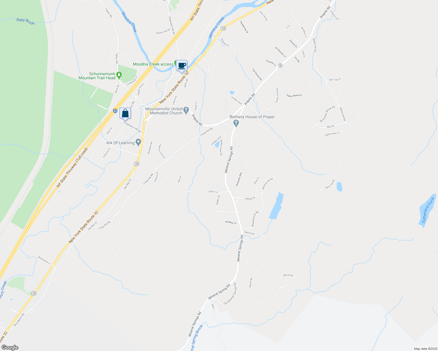 map of restaurants, bars, coffee shops, grocery stores, and more near 118 Mineral Springs Road in Mountainville