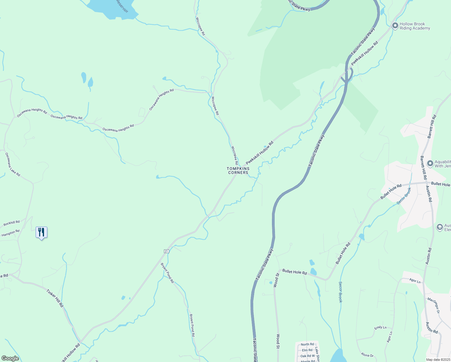 map of restaurants, bars, coffee shops, grocery stores, and more near 715 Peekskill Hollow Road in Putnam Valley