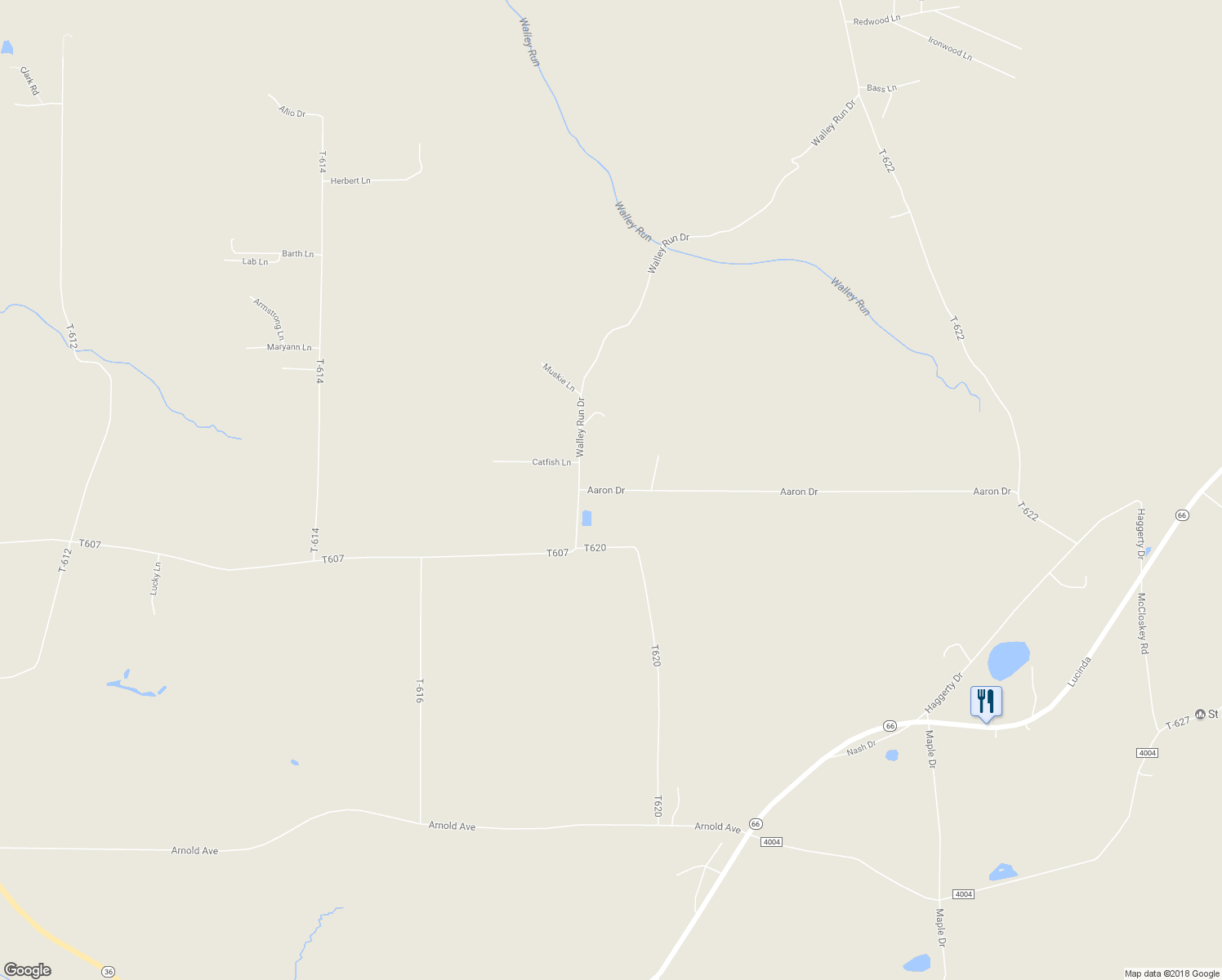 map of restaurants, bars, coffee shops, grocery stores, and more near 89 Aaron Drive in Leeper