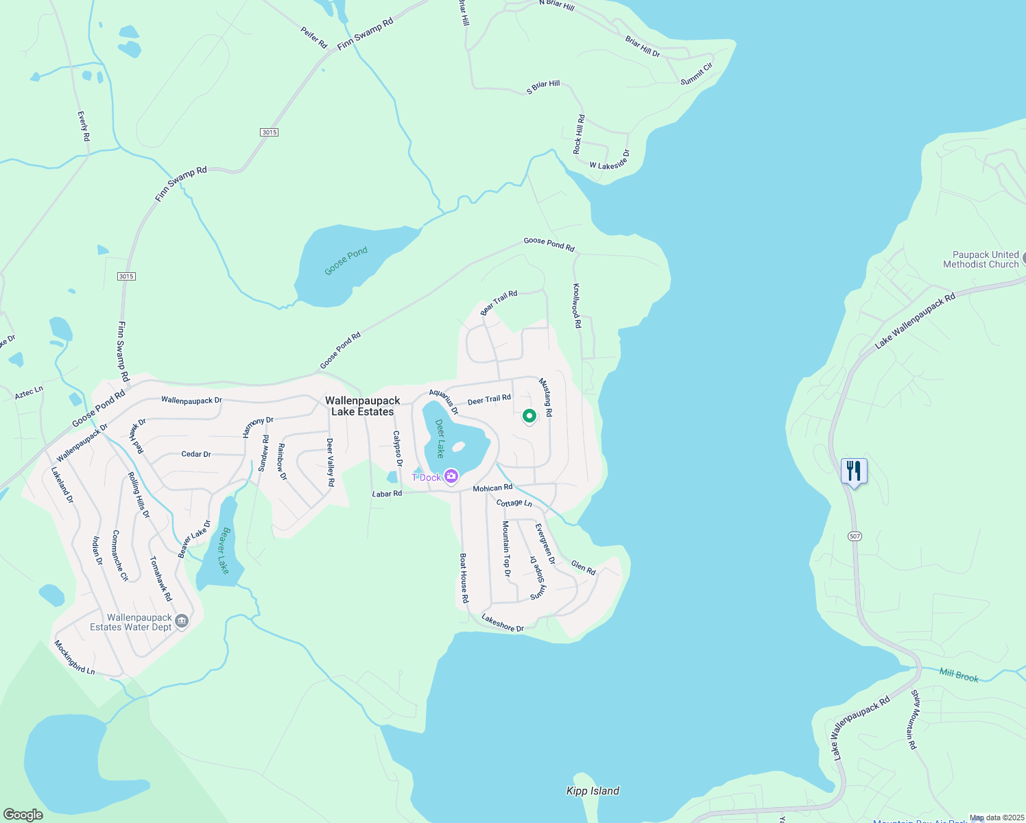 map of restaurants, bars, coffee shops, grocery stores, and more near Eagle Nest Terrace in Wayne County