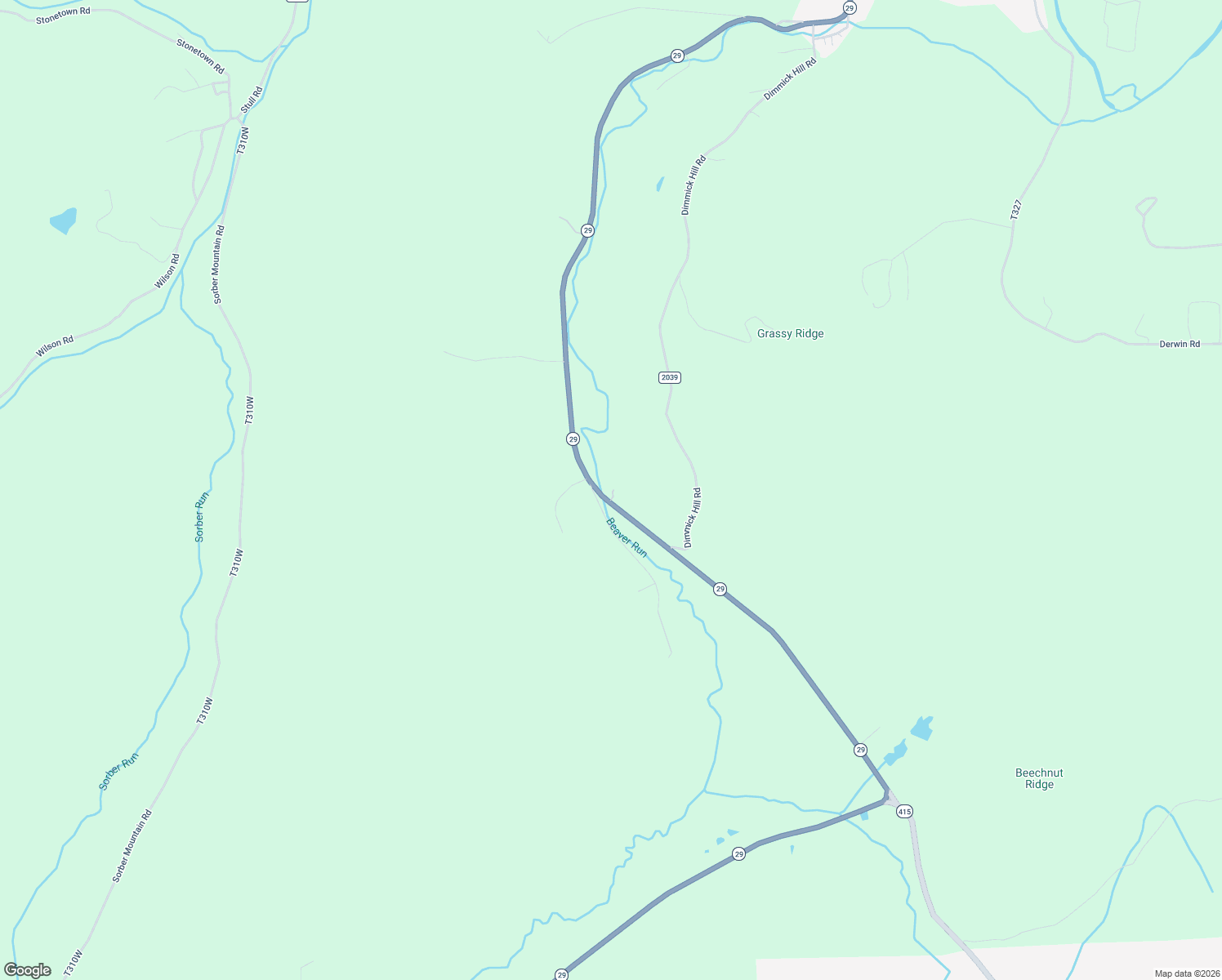 map of restaurants, bars, coffee shops, grocery stores, and more near 508 Bear Run Lane in Noxen